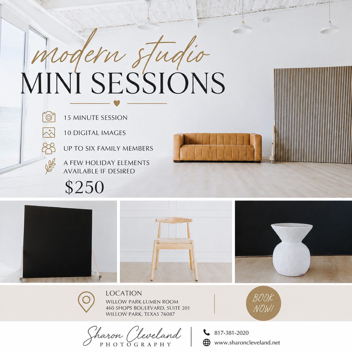 Modern Studio Mini Sessions in Willow Park, Texas by Sharon Cleveland Photography for families, couples, children, and maternity portraits.